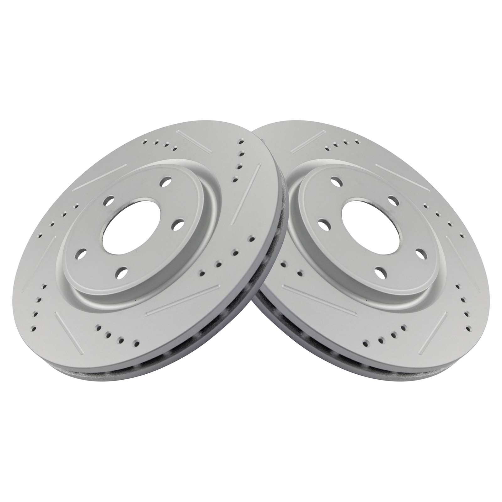 TRQ Front Brake Pad and Rotor Set Ceramic Coated Drilled Compatible with 2012-2016 Chrysler Town & Country 2012-2020 Dodge Grand Caravan Journey 2012-2013 Volkswagen Routan 2017-2022 Pacifica Voyager