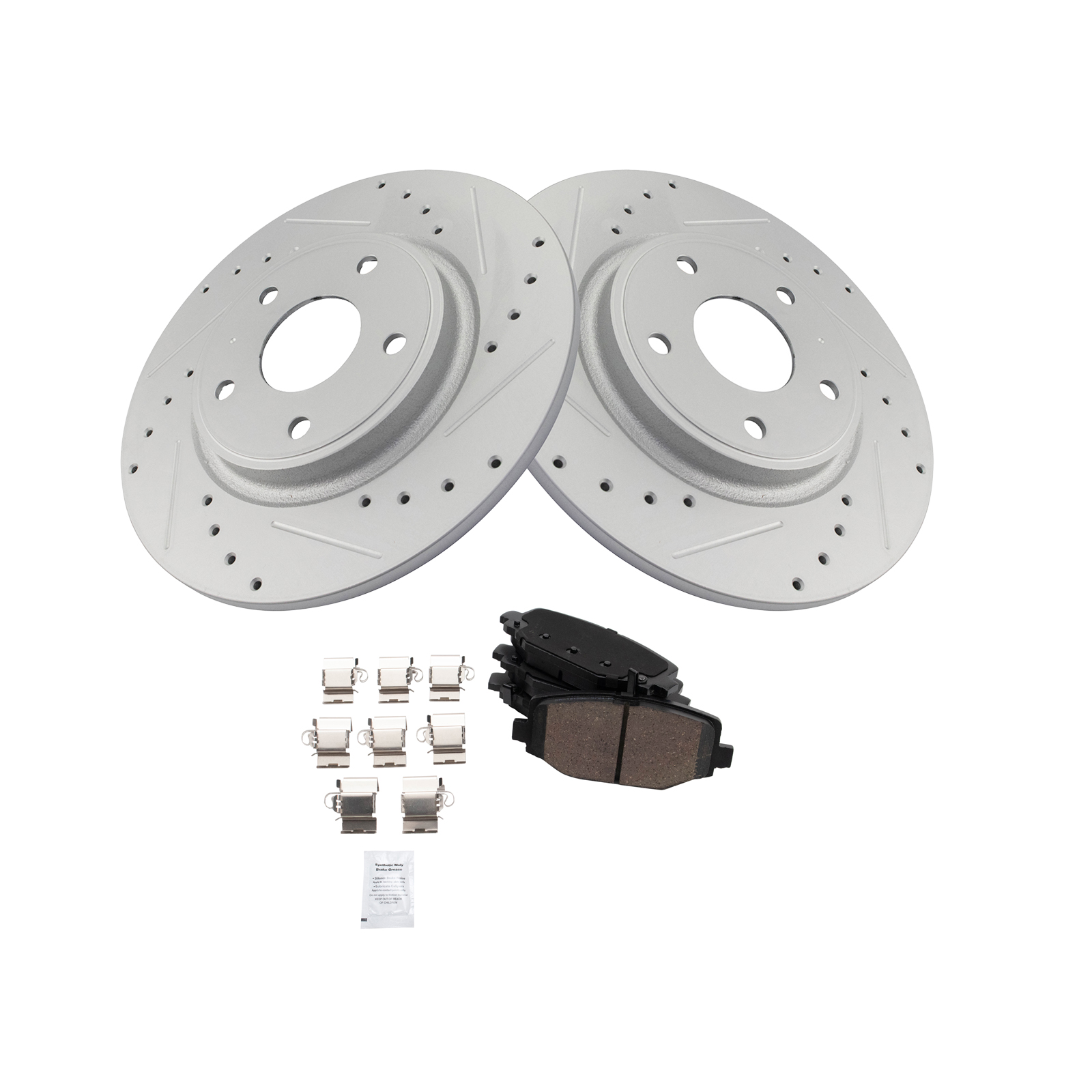 TRQ Rear Ceramic Brake Pad & Performance Rotor Kit