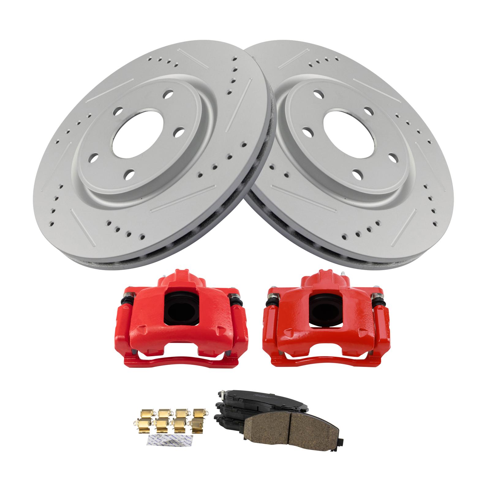 TRQ Front Brake Pad & Rotor Kit Compatible with 11 Dodge Grand Caravan 12 Ram C/V VW Routan