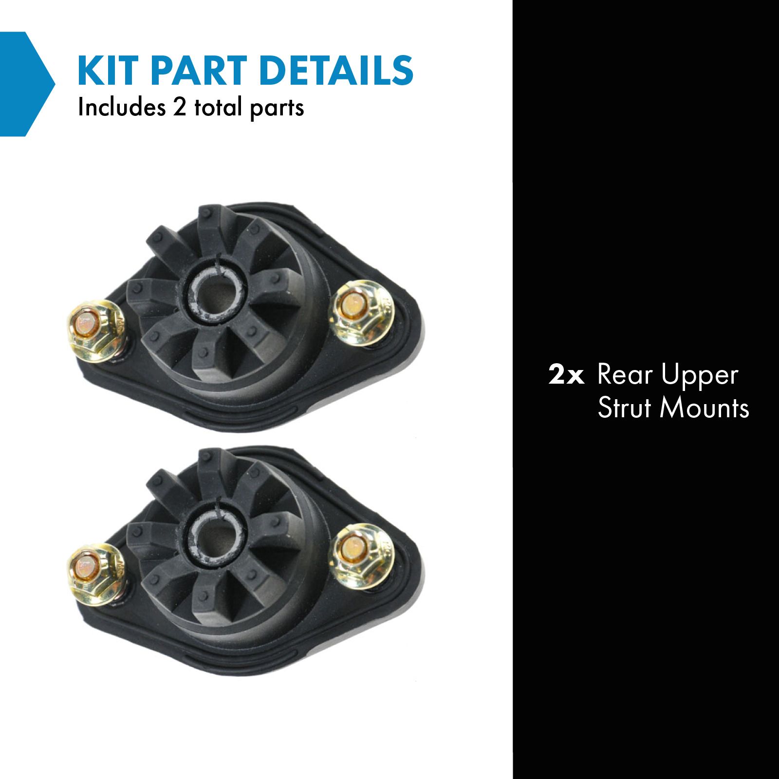 TRQ Rear Upper Strut Mount Pair Set of 2 Left & Right For Chevy Pontiac Olds Buick