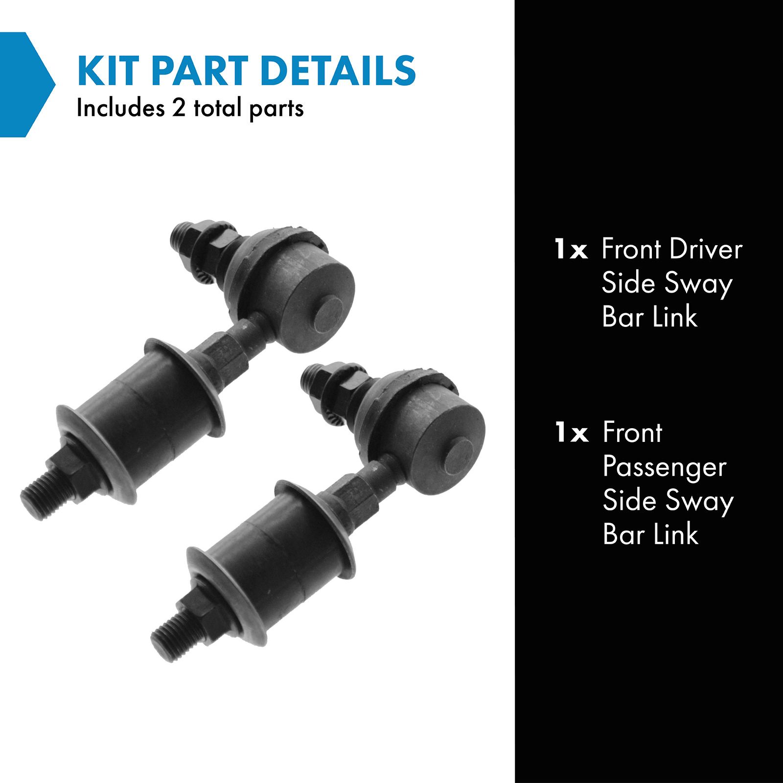 TRQ Front Sway Bar Stabilizer Link Set Compatible with 1993-2002 Mercury Villager Nissan Quest