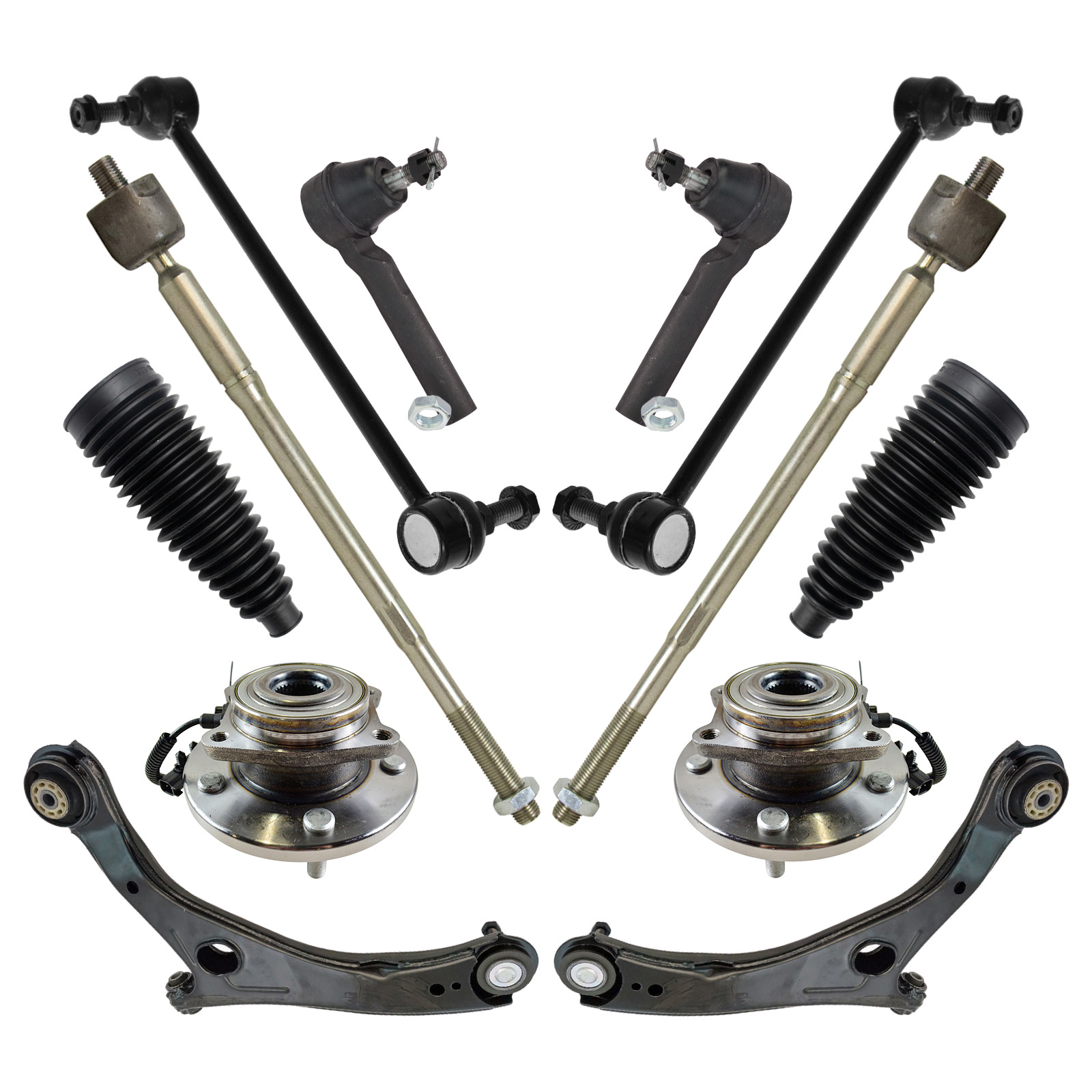 TRQ Front Steering Suspension Drivetrain Kit Compatible with 2011-2016 Chrysler Town & Country 2011-2019 Dodge Grand Caravan 2012-2015 Ram C/V
