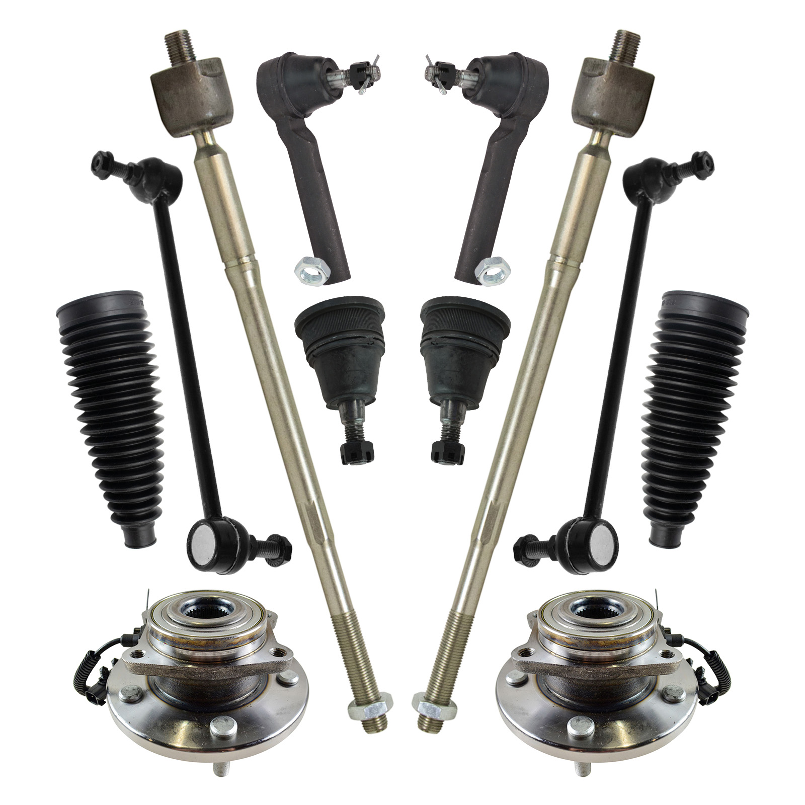 TRQ Front Steering Suspension Drivetrain Kit Compatible with 2011-2016 Chrysler Town & Country 2011-2018 Dodge Grand Caravan 2012-2015 Ram C/V