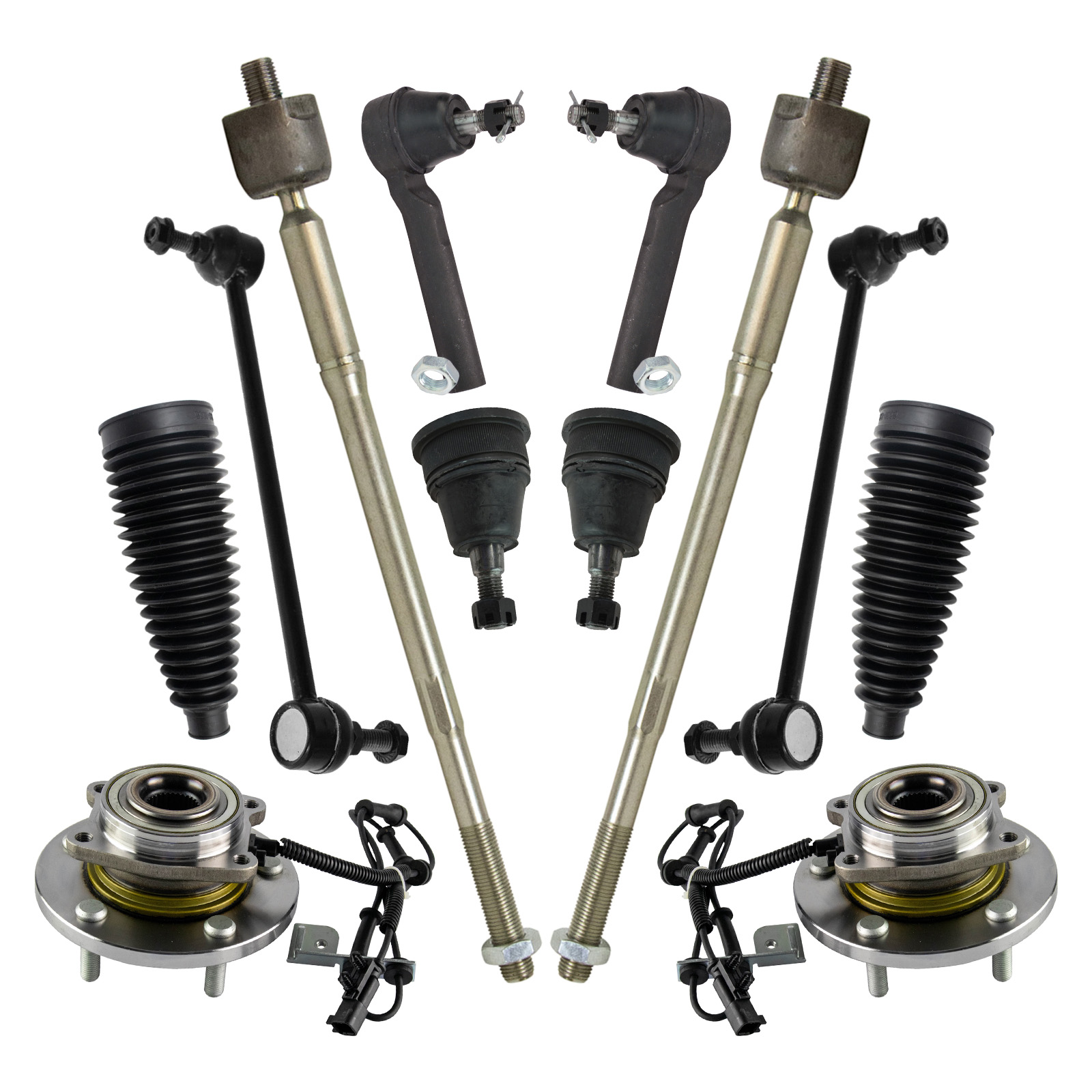 TRQ Front Steering Suspension Drivetrain Kit Compatible with 2012-2016 Chrysler Town & Country 2012-2018 Dodge Grand Caravan 2012-2015 Ram C/V