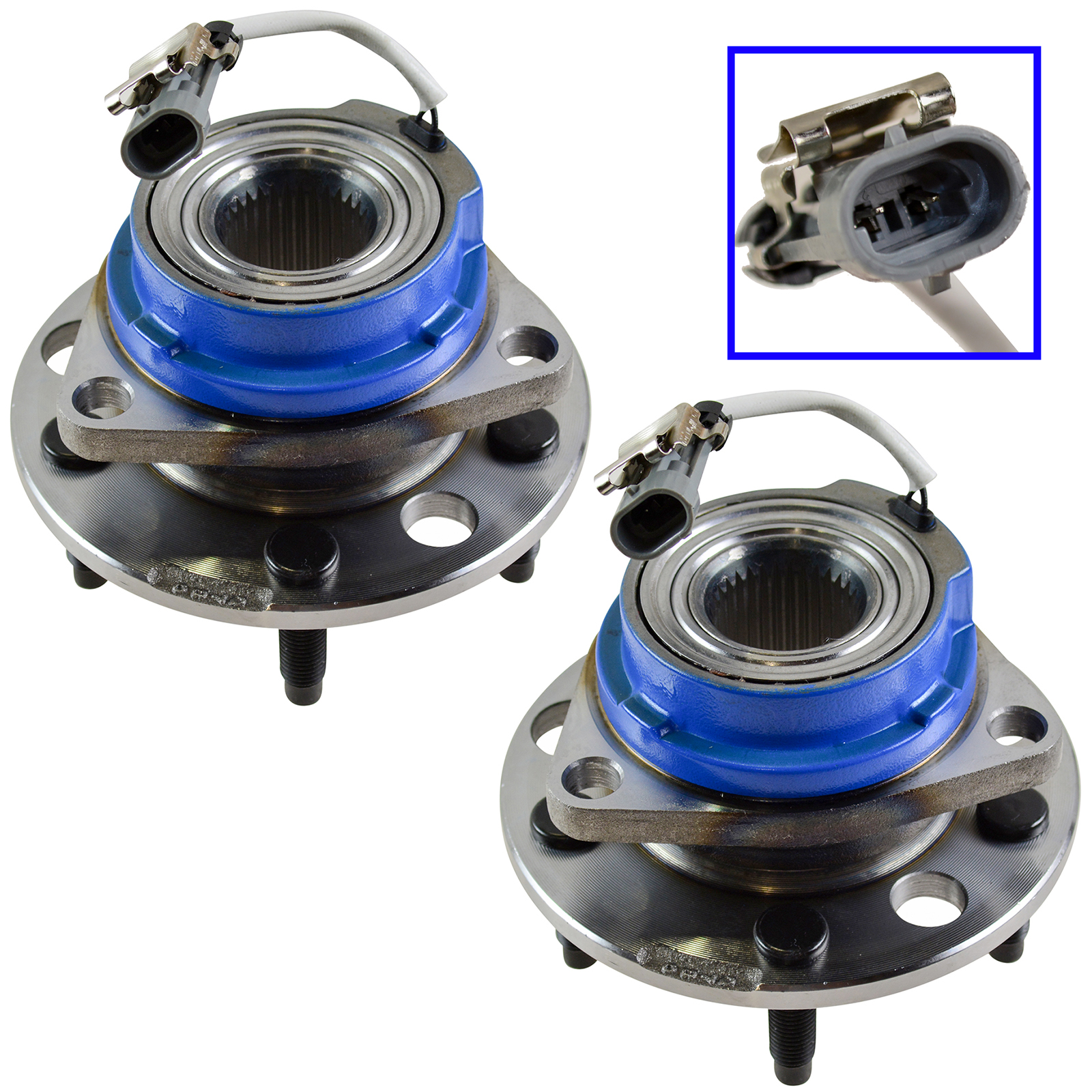 TRQ Front Left and Right Wheel Bearing and Hub Assembly Set 2 Piece Compatible with 1992 Buick LeSabre With ABS 93-99 LeSabre 94-96 Century 92-96 Park Avenue 92-93 Riviera 95-96 Riviera