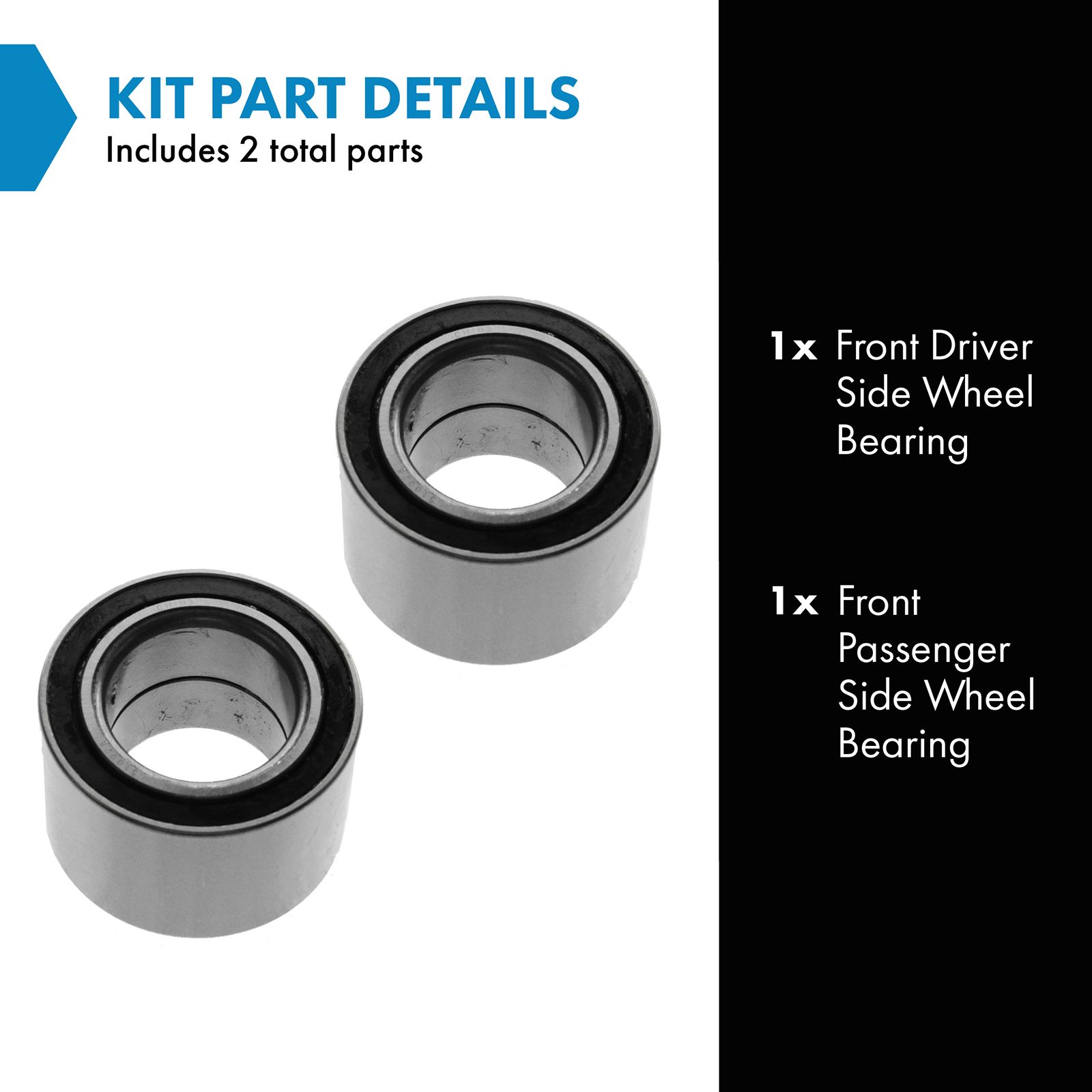 TRQ Front Wheel Bearing Set Compatible with 1993-2002 Mercury Villager Nissan Quest