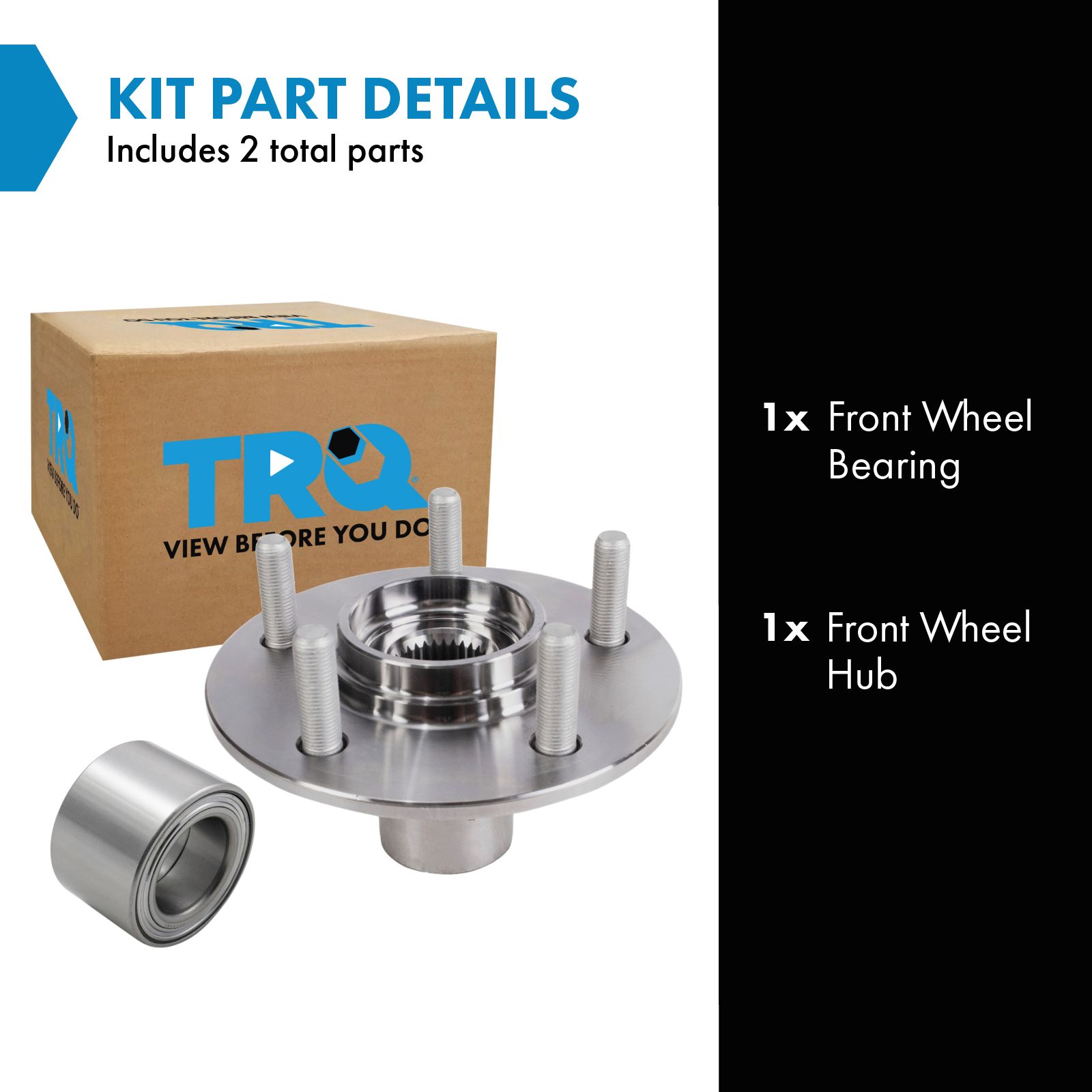 TRQ Front Wheel Bearing & Hub Kit Compatible with 1993-2002 Mercury Villager Nissan Quest