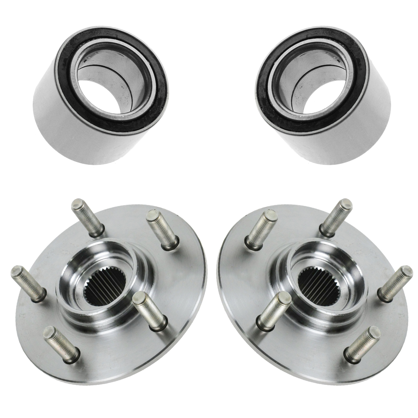 TRQ 2 Piece Front Wheel Bearing & Hub Kit Set Compatible with 1993-2002 Mercury Villager Nissan Quest