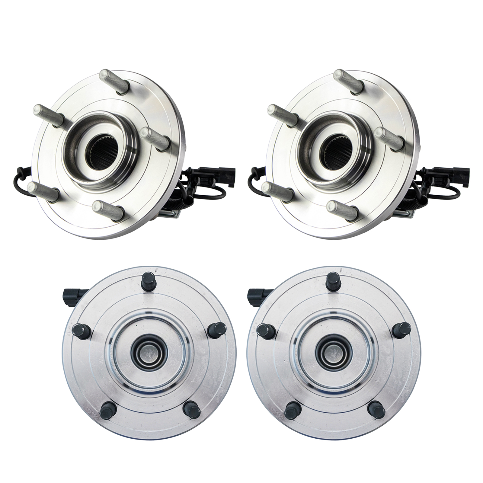 TRQ 2 Piece Wheel Bearing & Hub Assembly Set Compatible with 2012-2016 Chrysler Town & Country 2012-2020 Dodge Grand Caravan 2012-2015 Ram C/V 2013-2014 Volkswagen Routan