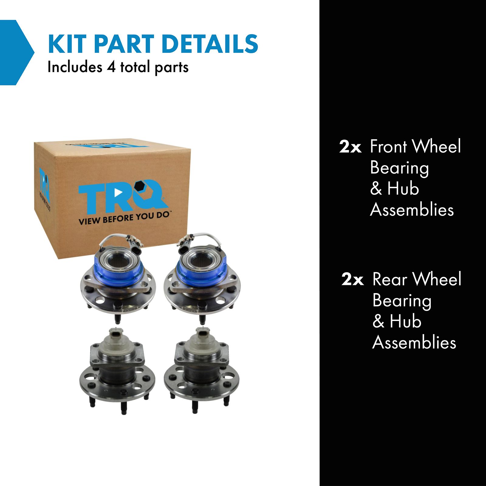 TRQ 2 Piece Wheel Bearing & Hub Assembly Set Compatible with 1994-1996 Buick Century 1992-1996 Chevrolet Lumina APV Oldsmobile Cutlass Ciera 1994 Cutlass Cruiser Silhouette Pontiac Trans Sport