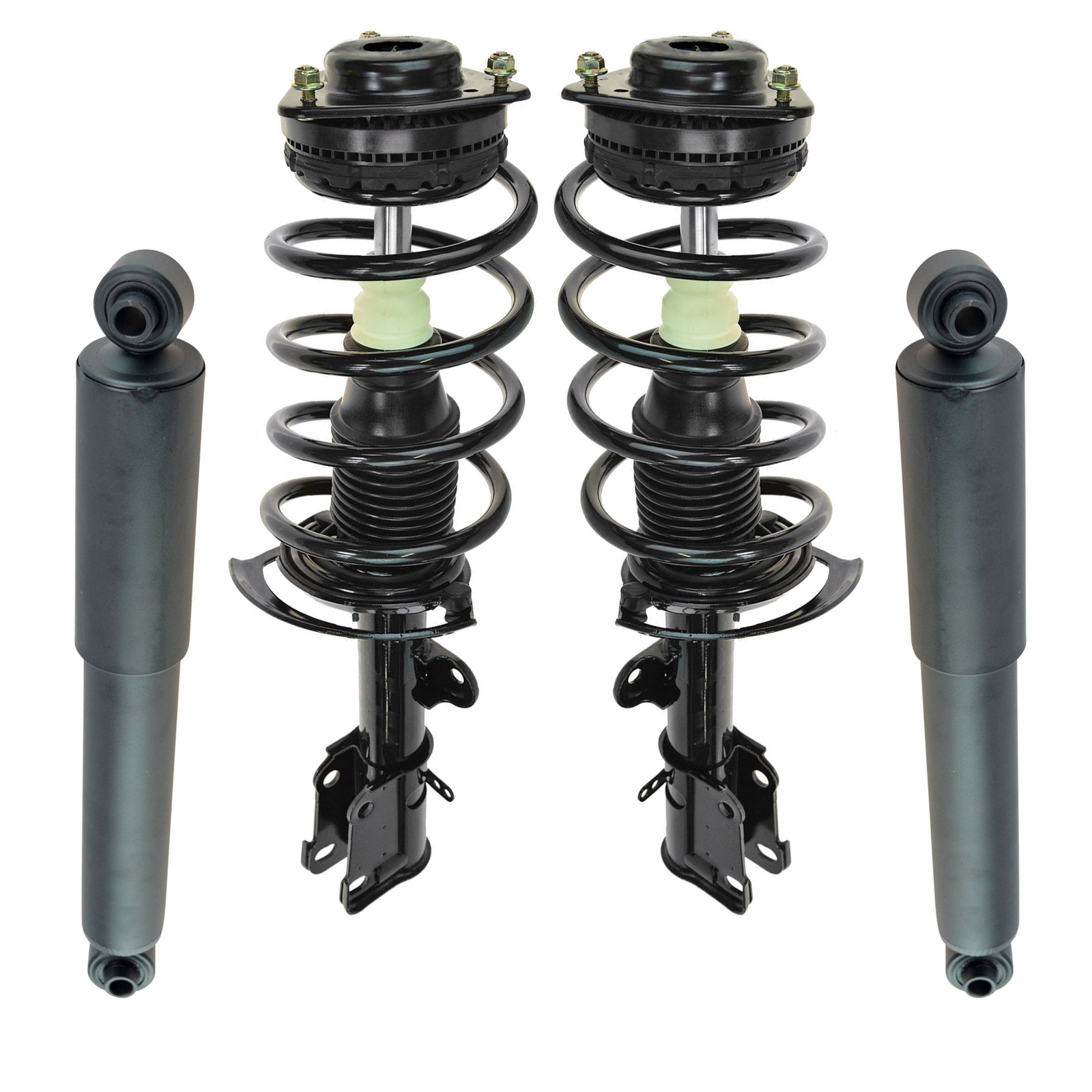 TRQ Front and Rear Complete Strut Assembly & Shock Absorber Kit Complete Strut & Coil Spring Assembly Compatible with 2008-2016 Chrysler Town & Country 2008-2020 Dodge Grand Caravan
