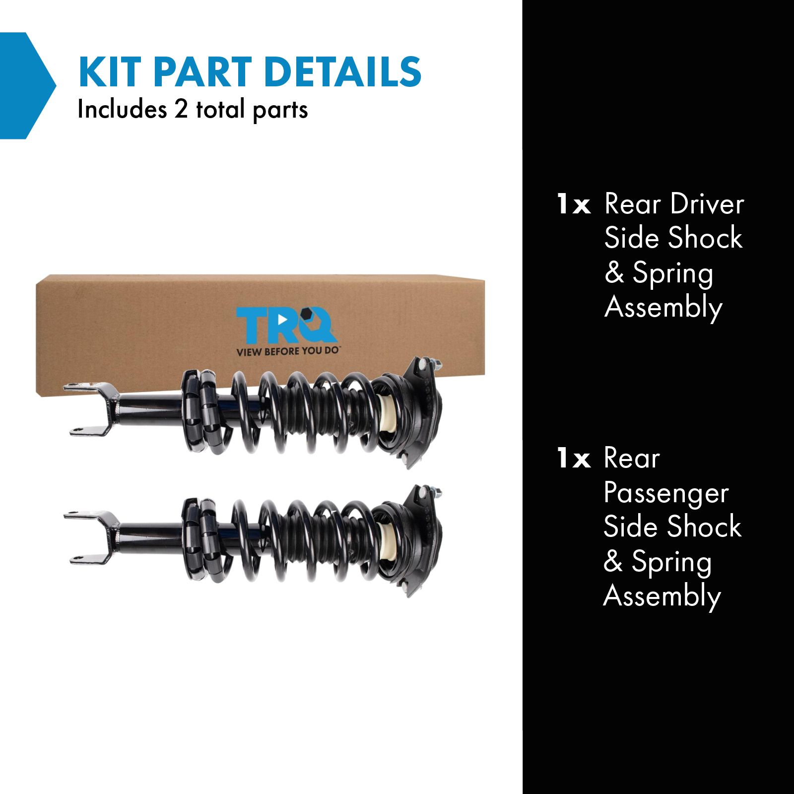 TRQ Rear Shock & Spring Assembly Set Compatible with 06-07 Subaru B9 Tribeca 08-14 Tribeca