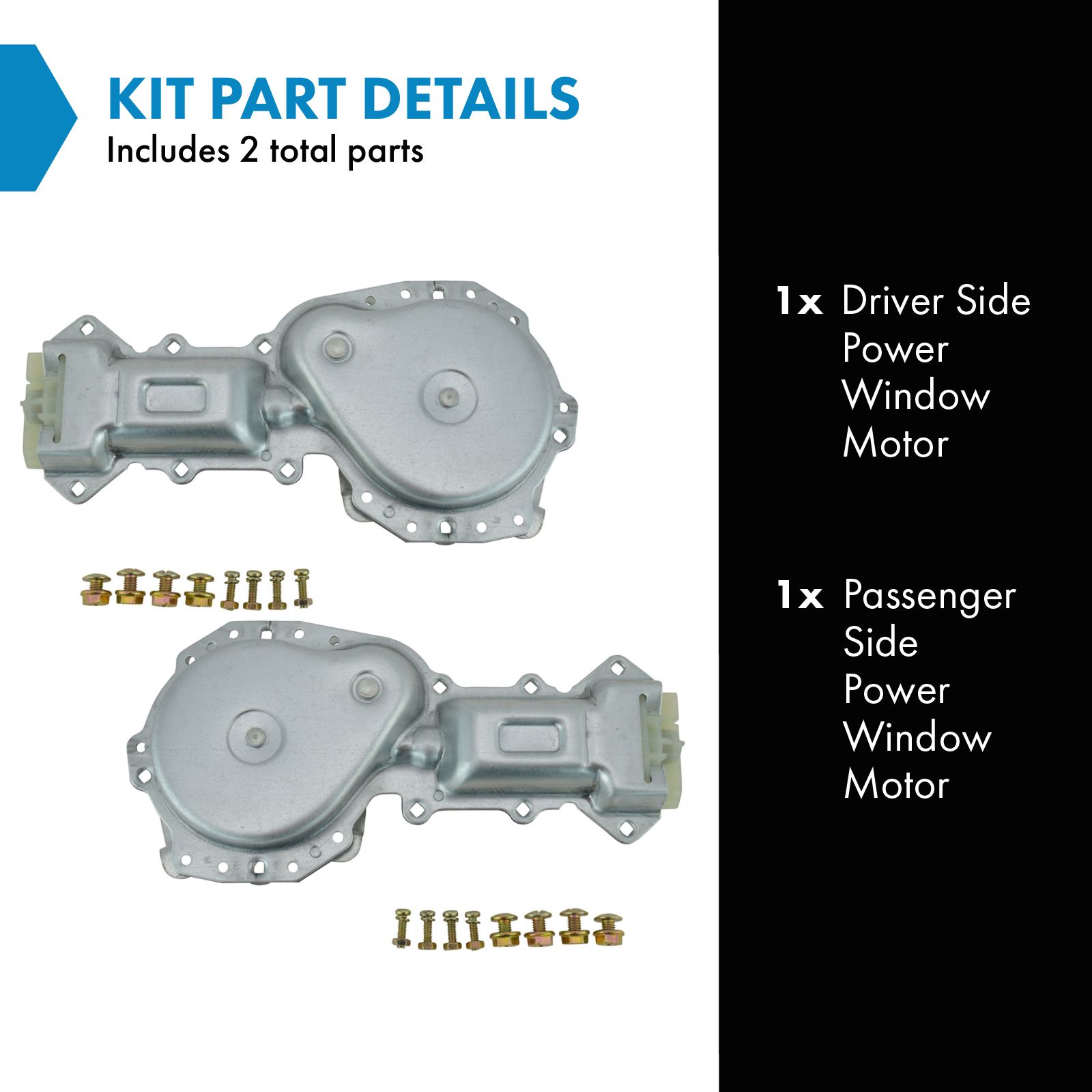 TRQ Driver & Passenger Side 12 Tooth Window Motor Set Compatible with 1980-1987 Buick Electra LeSabre Riviera 80-97 Skylark 82-89 Skyhawk 82-86 Chevrolet GMC C/K10 C/K20 C/K30 Suburban C/K10 C/K20