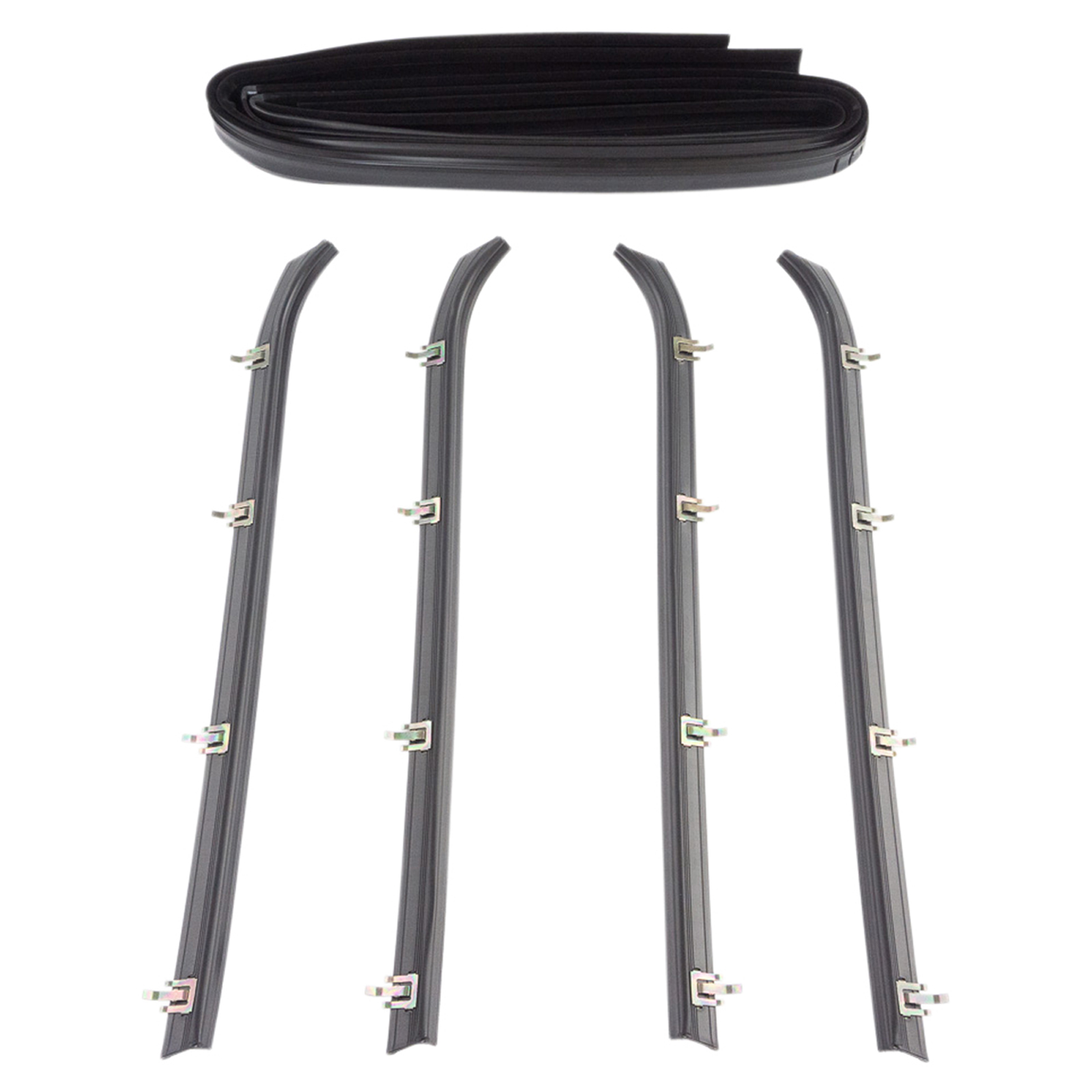 TRQ Front Door Weatherstrip Seal Kit Compatible with 1975-1995 Chevrolet G10 G20 1975-1996 G30 1975-1978 GMC G15 G25 G35