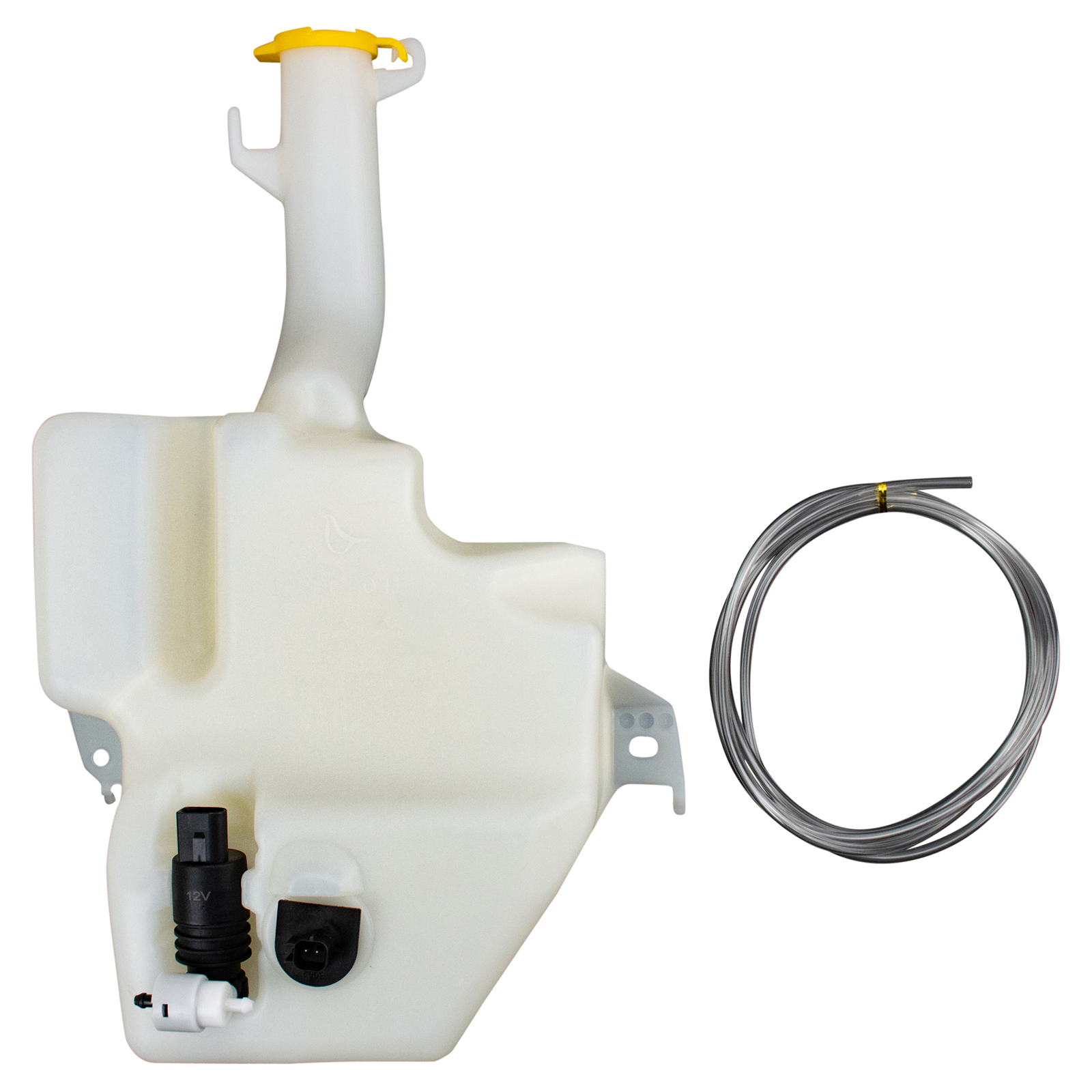 TRQ Windshield Washer Reservoir Assembly Washer Pump Level Sensor Cap Hose Compatible with 11-16 Chrysler Town and Country Without Headlight Washer 11-20 Dodge Grand Caravan Without Headlight Washer