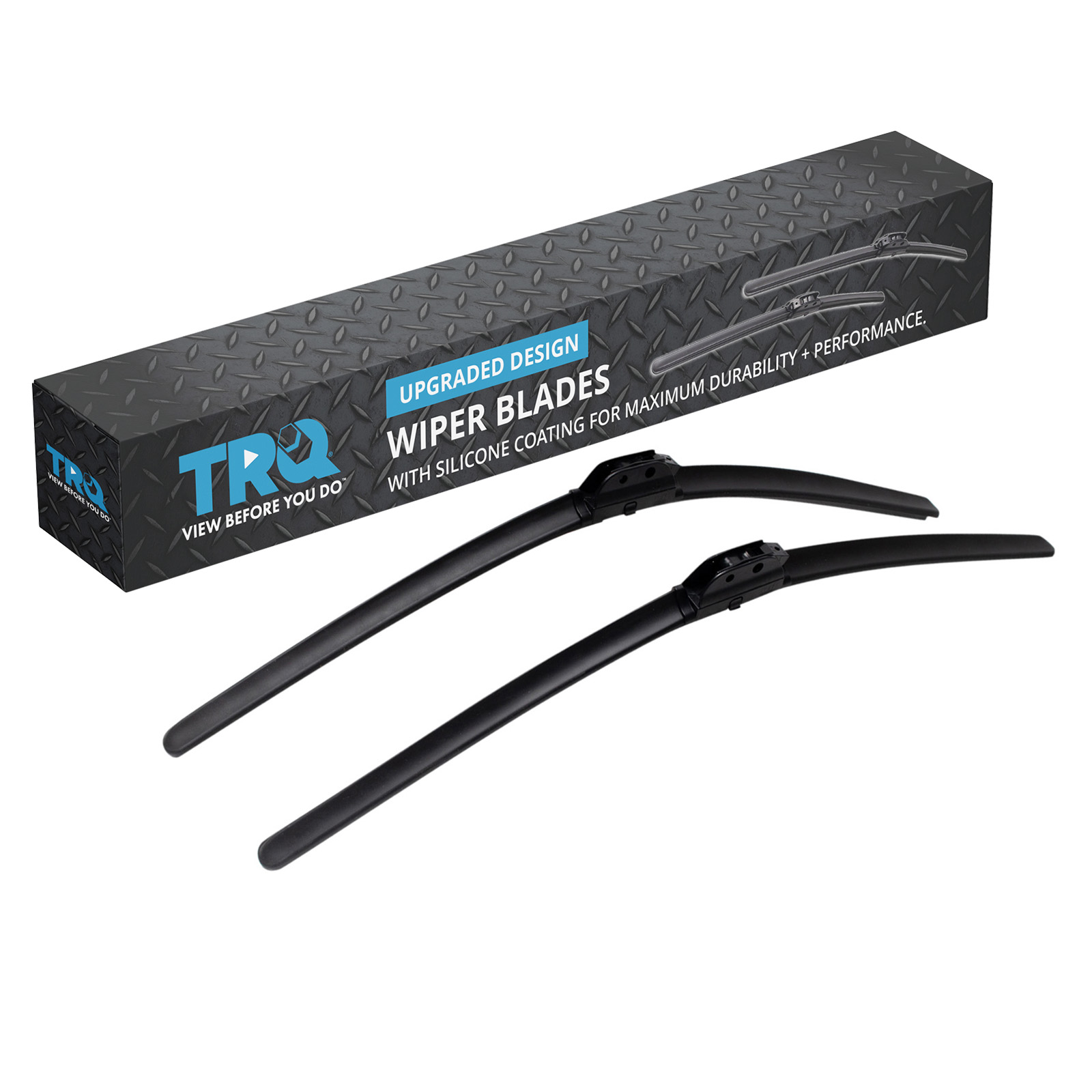 TRQ Premium Windshield Wiper Blades 22 & 22 Inch Silicone Coated & Water Repellent Wipers for Front Windshield Replacement Wiper Blades for Vehicle, Easy-Install Wipers with All-Season Performance