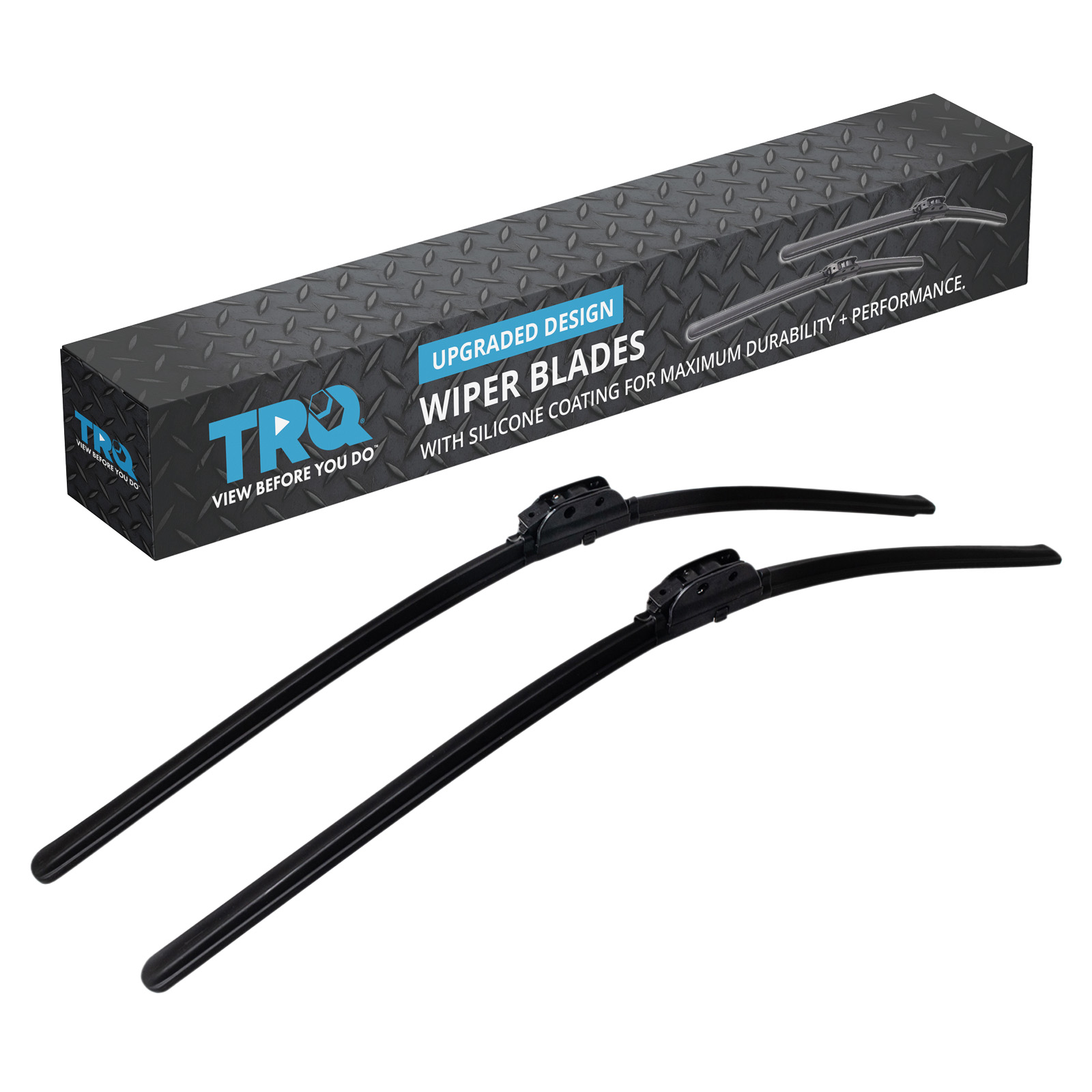 TRQ Premium Windshield Wiper Blades 24 & 24 Inch Silicone Coated & Water Repellent Wipers for Front Windshield Replacement Wiper Blades for Vehicle, Easy-Install Wipers with All-Season Performance