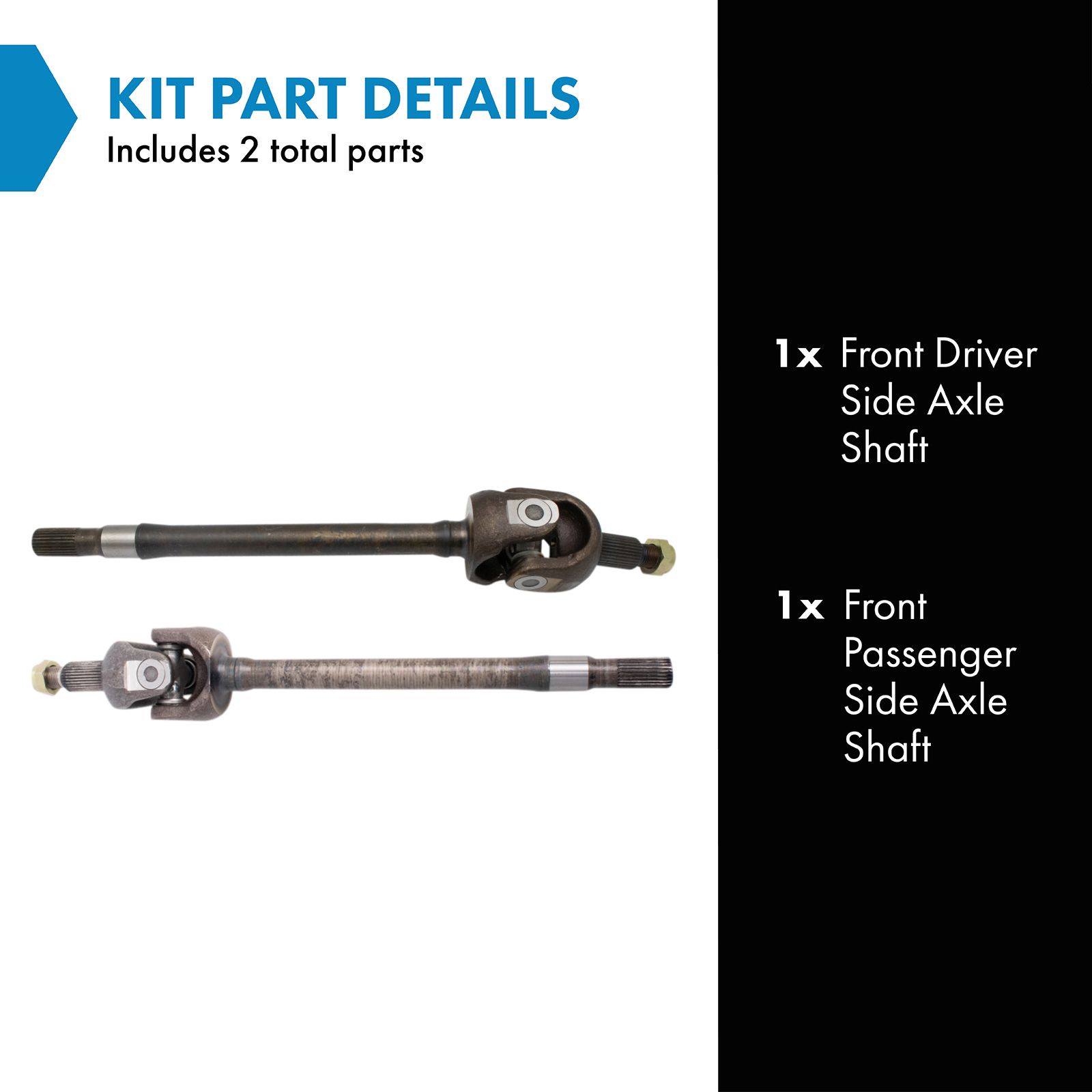 TRQ Front Driver & Passenger Side Axle Shaft Set for 07-18 Jeep Wrangler 18 Wrangler JK with Dana Spicer 30 Axle