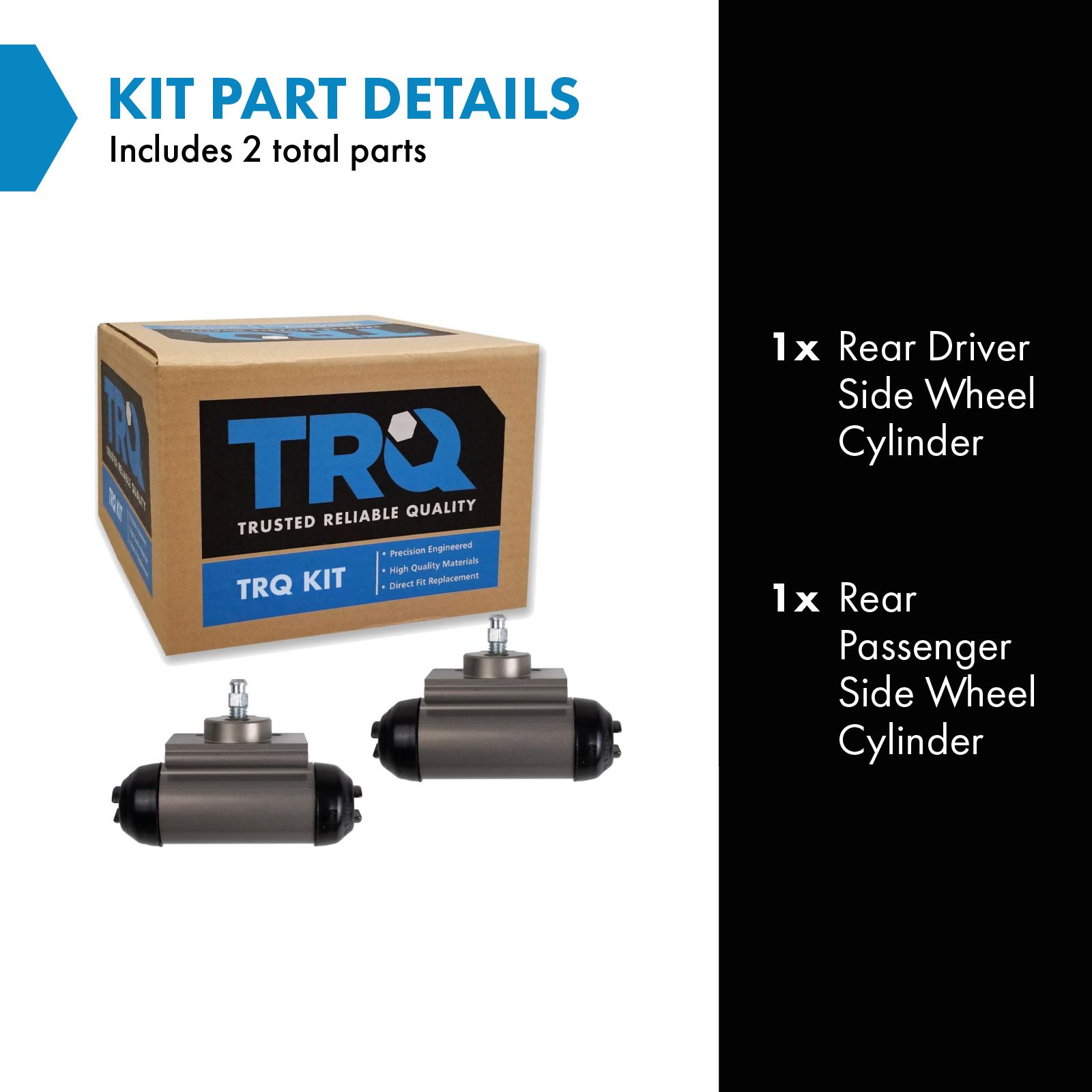 TRQ Rear Driver & Passenger Side Wheel Cylinder Set for 04-08 Chevrolet Colorado 04-08 GMC Canyon 06 Isuzu i-280 06 i-350 07-08 i-290 07-08 i-370