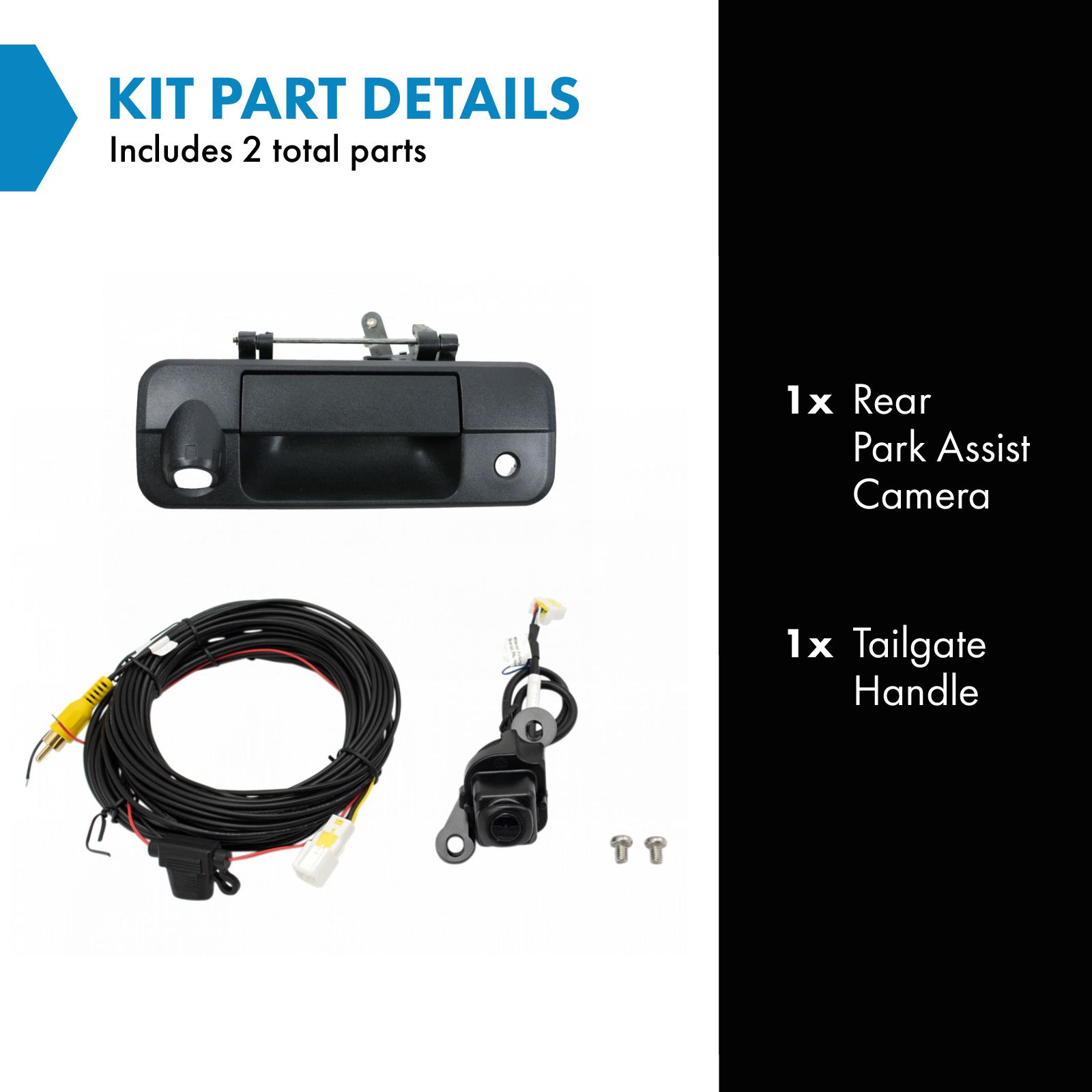 TRQ Rear View Camera Kit Black Compatible with 2007-2013 Toyota Tundra