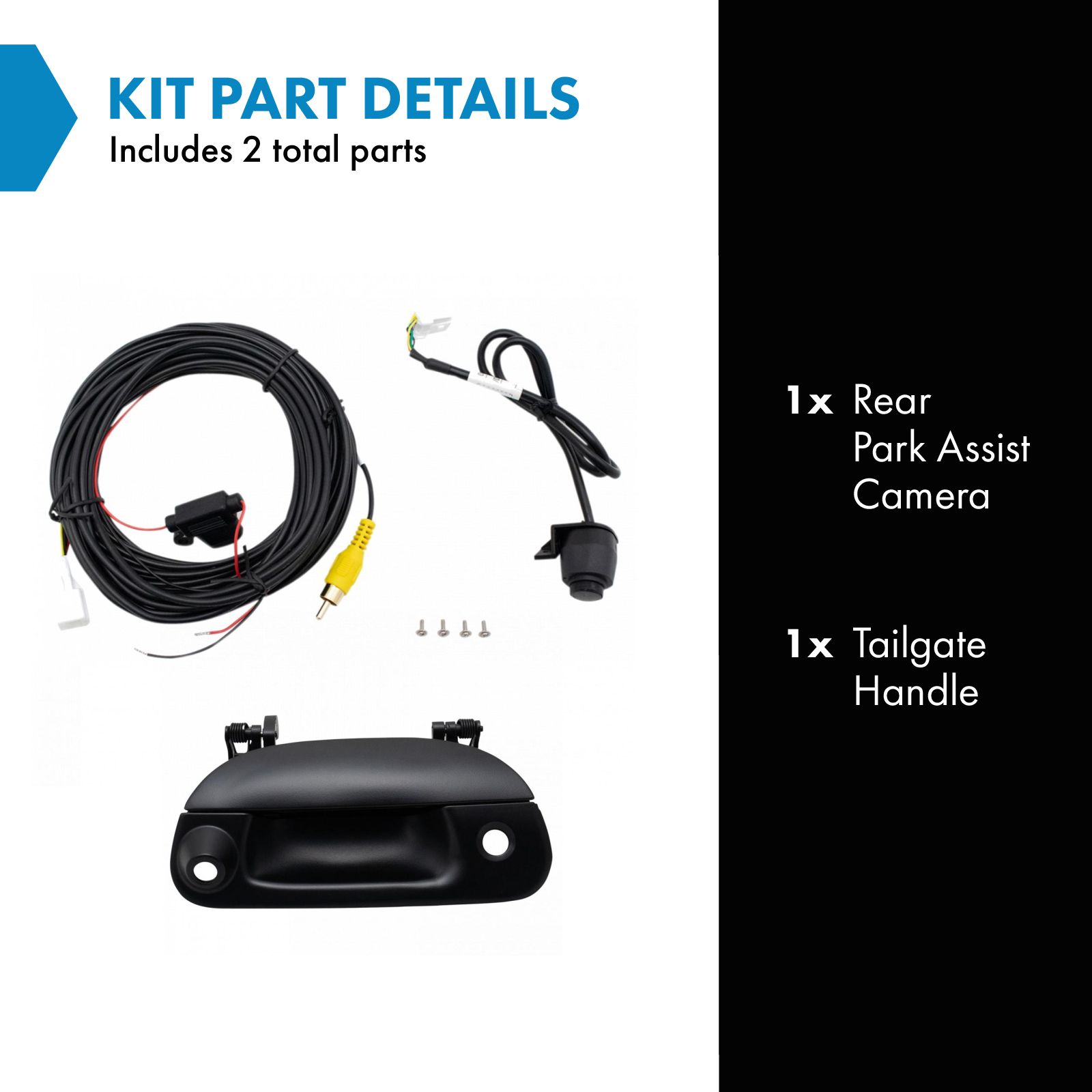 TRQ Rear View Camera Kit Black Compatible with 2001-2005 Ford Explorer Sport Trac 1997-2003 F-150 2004 Heritage 1999-2007 F-250 Super Duty F-350 F-450 F-550