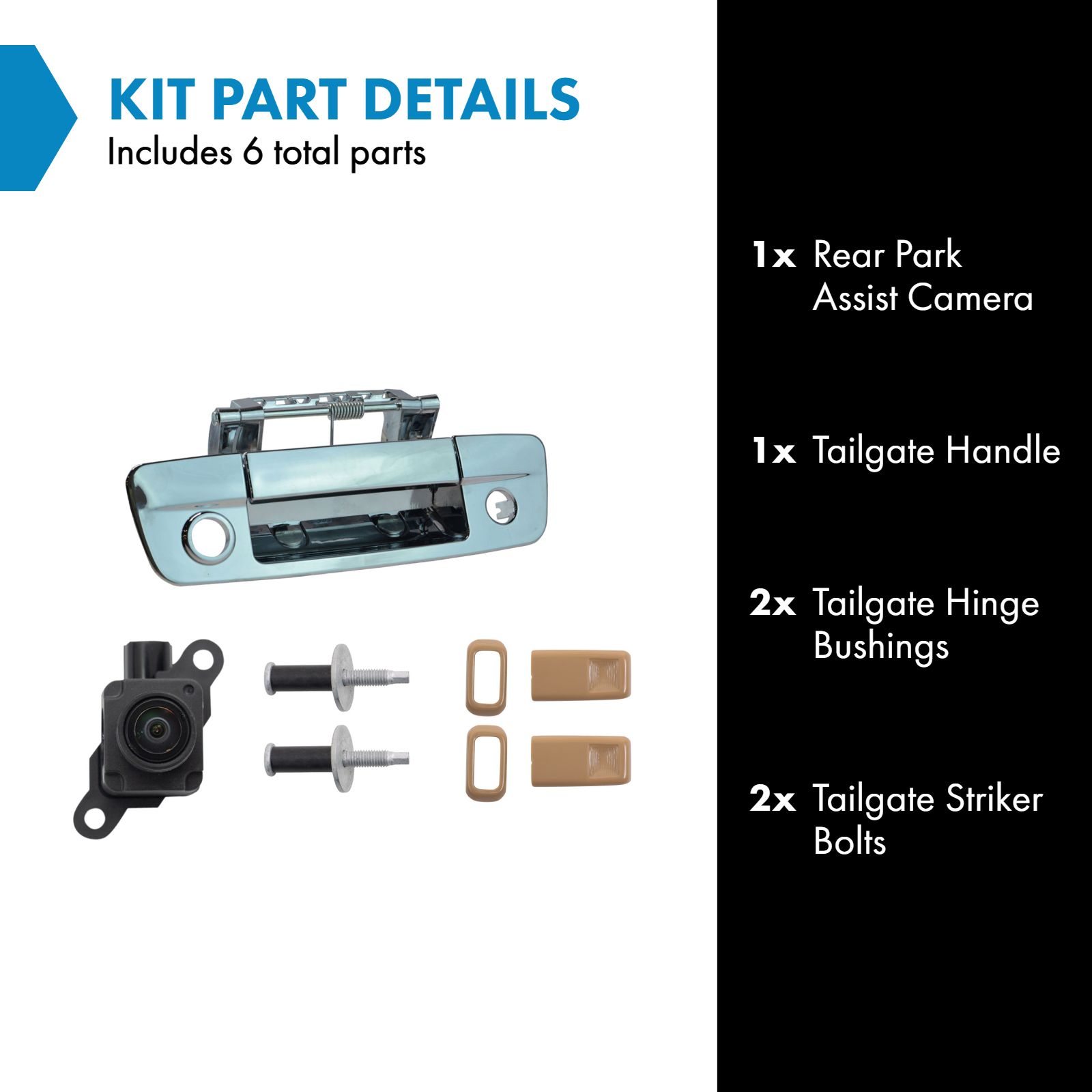 TRQ Rear Park Assist Camera Kit CH1960101 Compatible with 2013-2015 Ram 1500 2500 3500