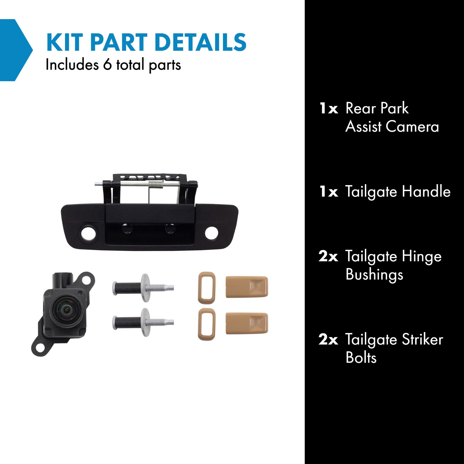 TRQ Rear Park Assist Camera Kit CH1960101 Compatible with 2013-2015 Ram 1500 2500 3500