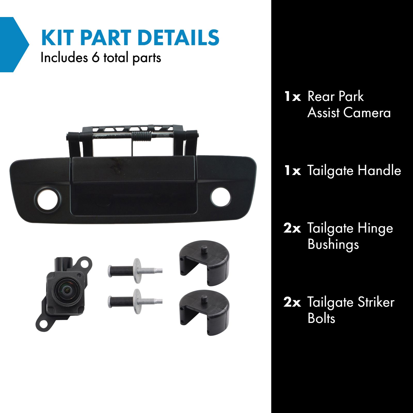 TRQ Rear Park Assist Camera Kit CH1960101 Compatible with 2013-2015 Ram 1500 2500 3500