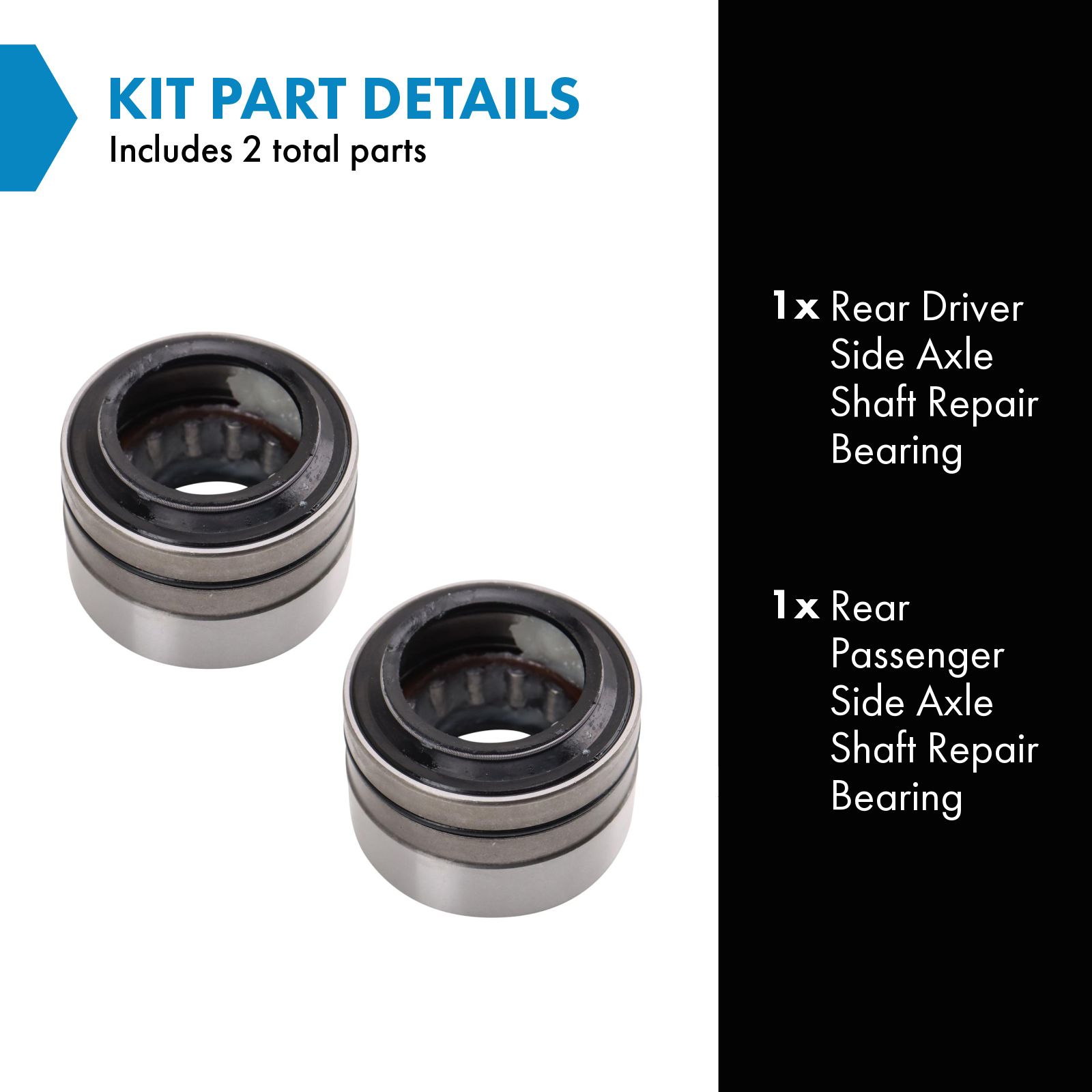 TRQ Rear Axle Shaft Repair Bearing Driver & Passenger Side Compatible with Avanti Buick Cadillac Chevrolet Dodge Ford GMC Isuzu Lincoln Mazda Mercury Oldsmobile Plymouth Pontiac