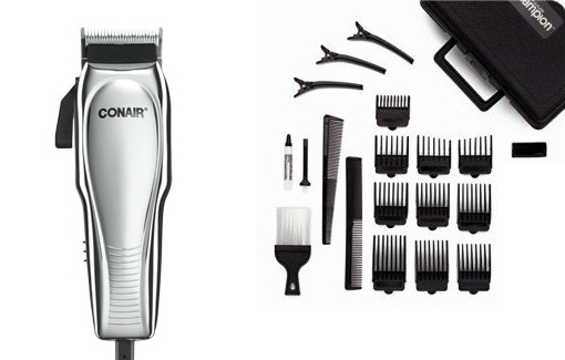 Conair Pro 21-piece Clipper Set with Case, Combs, 3 Styling Clips, Neck Brush, Oil, and Blade Guard! for $19.99 Conair Pro 21-piece Clipper Set with Case, Combs, 3 Styling Clips, Neck Brush, Oil, and Blade Guard! for $19.99