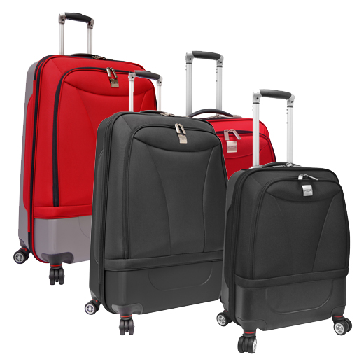 Traveler’s Choice 2-Piece Versatile Hybrid Spinner Luggage Set with 20″ and 28″ Suitcases: Black or Red! for $99.99 Traveler’s Choice 2-Piece Versatile Hybrid Spinner Luggage Set with 20″ and 28″ Suitcases: Black or Red! for $99.99