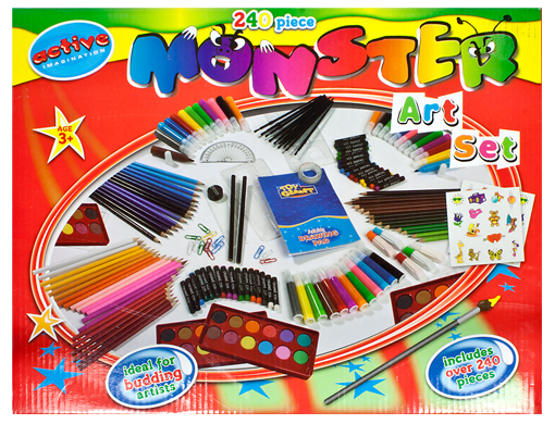 Monster 240 Piece Mega Art Set With Paints, Crayons, Markers & More $9.99! Monster 240 Piece Mega Art Set With Paints, Crayons, Markers & More $9.99!