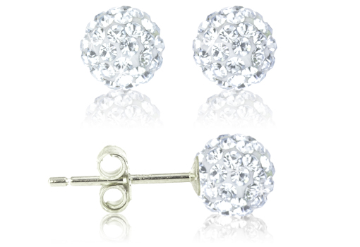 White Crystal Studs