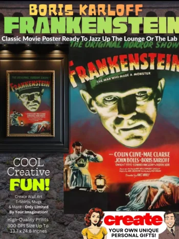 Boris Karloff Frankenstein Classic Movie Poster