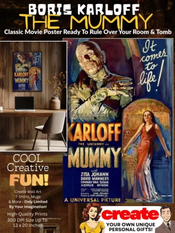 Boris Karloff The Mummy Movie Poster 1932 Classic Horror Poster
