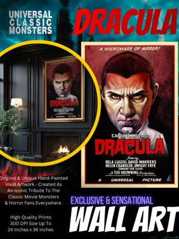 Universal Monsters Dracula - Classic Horror Movie Poster Art
