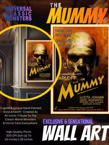 Universal Monsters The Mummy - Classic Horror Movie Poster Art