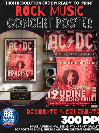 Acdc 1 Music Rock Concert Poster Wall Art