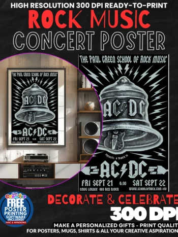 Acdc 2 Music Rock Concert Poster Wall Art