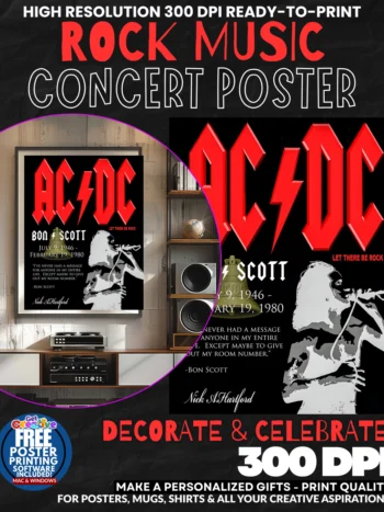 Acdc 4 Music Rock Concert Poster Wall Art
