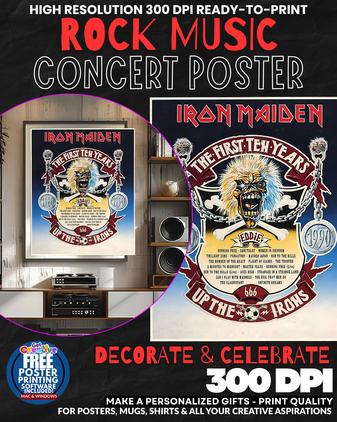 Iron Maide 6 Music Rock Concert Poster Wall Art