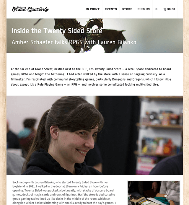 Ghost Robot Interview's Twenty Sided Store owner, Lauren Bilanko.