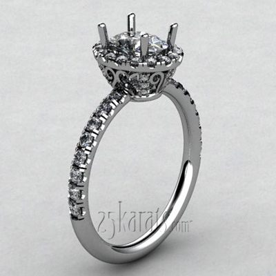 Alternate view of Oval Center Halo Engagement Ring