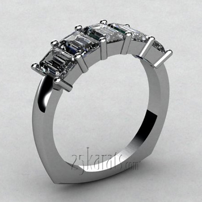 Alternate view of Five Stone Radiant Diamond Anniversary Ring
