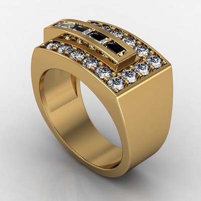 Alternate view of Gorgeous Yellow Gold Men's Ring