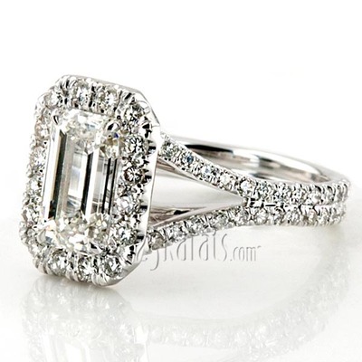 Alternate view of Hand Made Platinum Micro Pave Engagement Ring