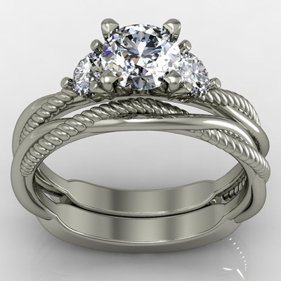 Alternate view of Custom Palladium Engagement Set 