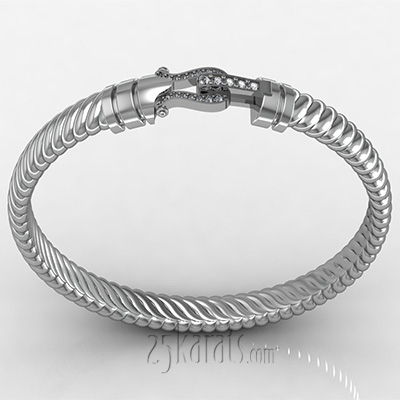 Alternate view of Diamond Silver Cuff Bracelet