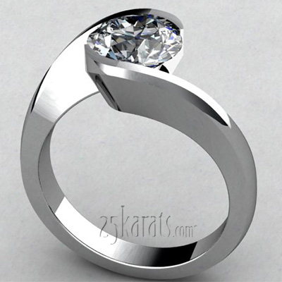Alternate view of Tension Set Solitaire Engagement Ring