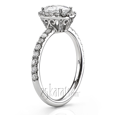 Alternate view of Oval Center Halo Engagement Ring